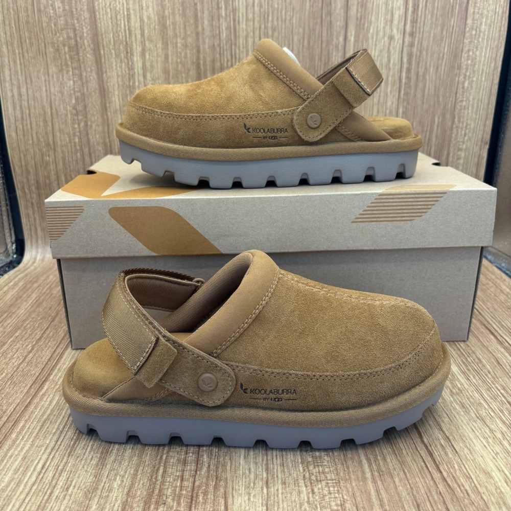 Koolaburra by UGG Tizzey Clog Women 6 Chestnut Platform Suede Mules 1168093 NEW